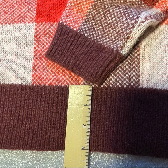 Madewell Fenimore Pull Over Alpaca Blend Sweater Red In Plaid  XS - Picture 10 of 12